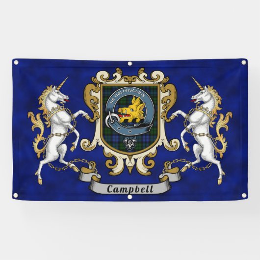 Campbell Clan Badge & Tartan Spandoek (Horizontaal)