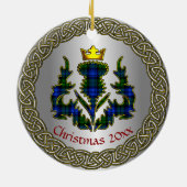 Campbell Clan Badge & Tartan Thistle Personalized Keramisch Ornament (Achterkant)
