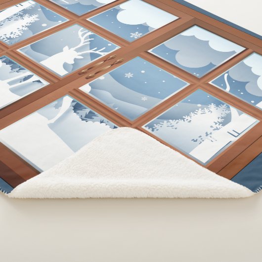 Campbell Clan Badge Winter Scene Large Sherpa Deken (3/4)