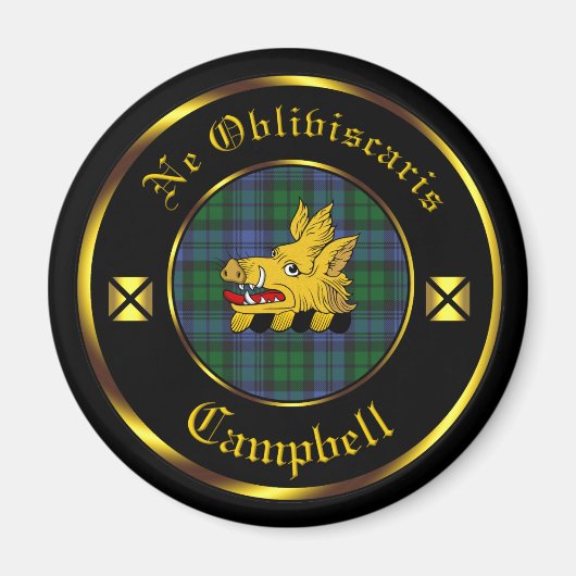 Campbell Clan & Tartan Magnet (Devant)