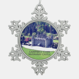 Campbell Clan's Inveraray Castle, Schotland Tin Sneeuwvlok Ornament