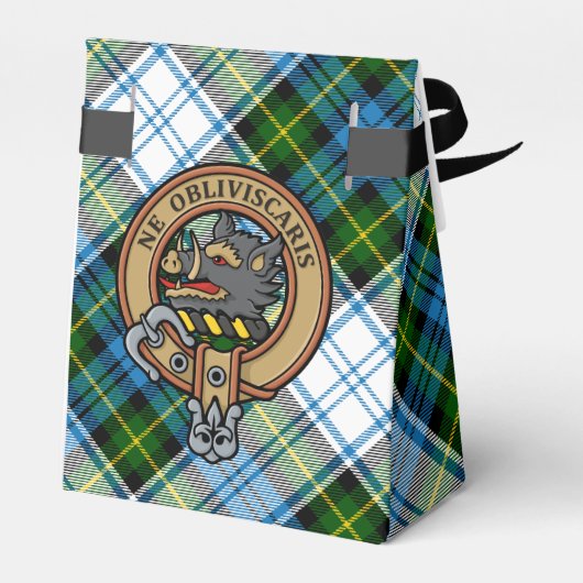 Campbell Crest over Jurk Tartan Bedankdoosjes (Achterkant)