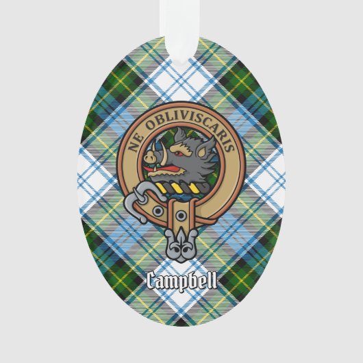 Campbell Crest over Jurk Tartan Ornament (voorkant)