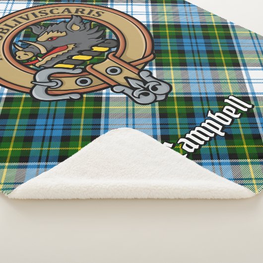 Campbell Crest over Jurk Tartan Sherpa Deken (3/4)
