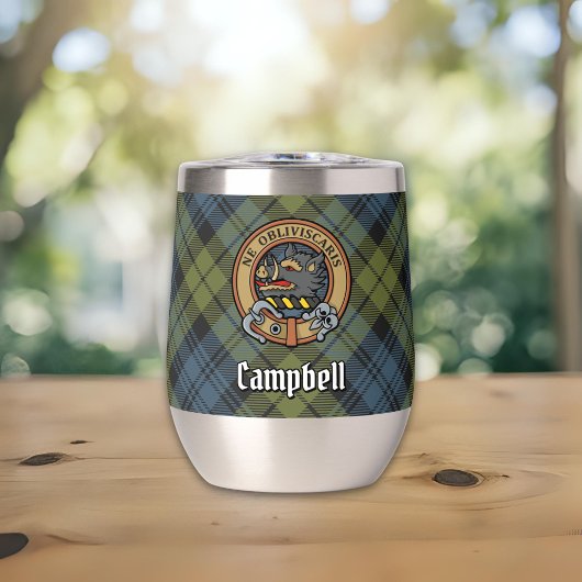 Campbell Crest over Tartan