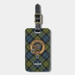 Campbell Crest over Tartan Bagagelabel
