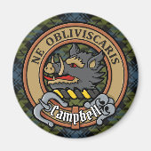 Campbell Crest over Tartan Magneet (Voorkant)
