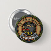 Campbell Crest over Tartan Ronde Button 5,7 Cm (Voorkant /achterkant)