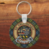 Campbell Crest over Tartan Sleutelhanger (Voorkant)