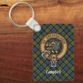 Campbell Crest over Tartan Sleutelhanger (Voorkant)