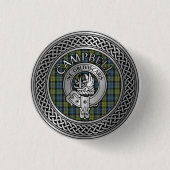 Campbell Crest & Tartan Knot Button (Voorkant)