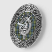 Campbell Crest & Tartan Knot Large Clock Grote Klok (Hoek)