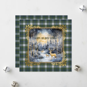 Campbell Dress Oude Schotse Tartan Kerst Feestdagenkaart