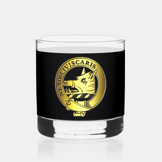 Campbell Gold Clan Badge Whisky Glas (Voorkant)