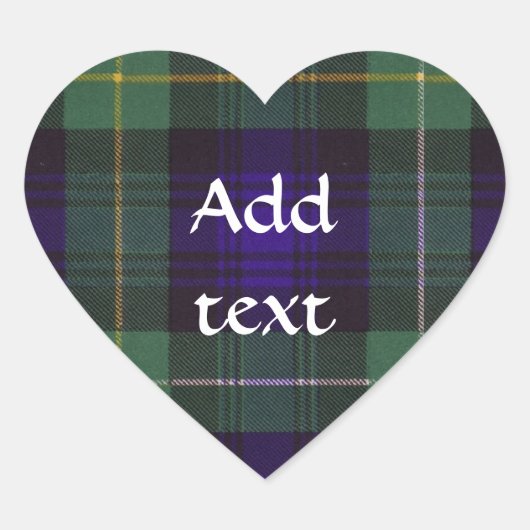 Campbell of Argyll Scottish Tartan Hart Sticker (Voorkant)
