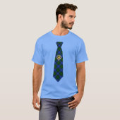 Campbell Scottish Badge & Tartan Necktie  T-shirt (Voorkant volledig)