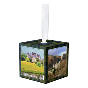 Campbell Scottish Clan Castles Tartan Xmas Kubus Ornament