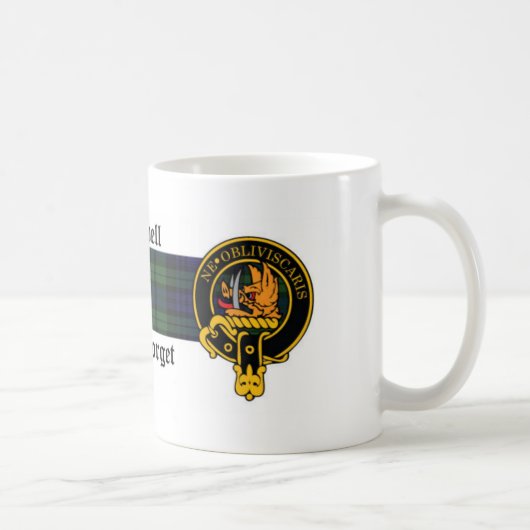 Campbell Scottish crest and Tartan mok (Rechts)