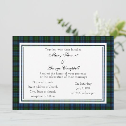 Campbell Scottish Faire-part de mariage (Debout devant)