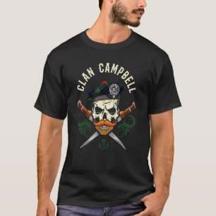 Campbell Surname Scottish Clan Skull Tam Dirks Tar T-shirt
