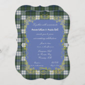 Campbell Tartan avec Gold Frame Invitation (Devant / Derrière)