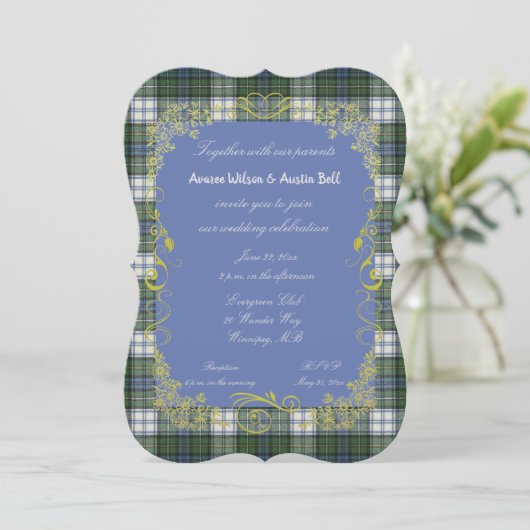 Campbell Tartan avec Gold Frame Invitation (Debout devant)
