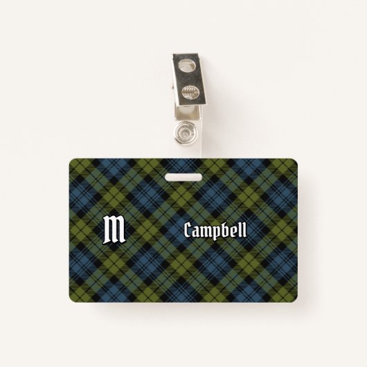 Campbell Tartan Badge (Voorkant met clip)