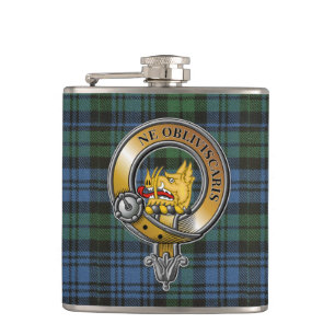 Campbell Tartan & Badge Heupfles