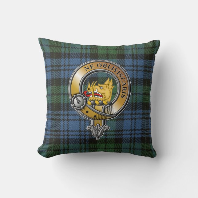 Campbell Tartan & Badge Kussen (Voorkant)