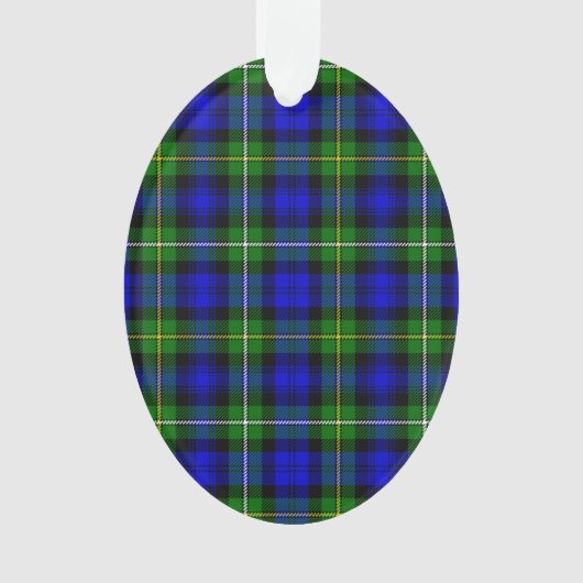 Campbell tartan blue green plaid ornament (voorkant)