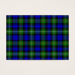Campbell tartan blue green plaid visitekaartjes
