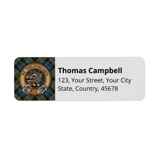 Campbell Tartan Étiquette (Devant)