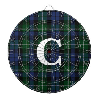 Campbell Tartan Plaid Monogrammed Dartbord