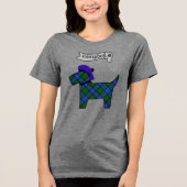 Campbell Tartan Scottie Dog Personalized Tri-Blend Shirt (Voorkant)