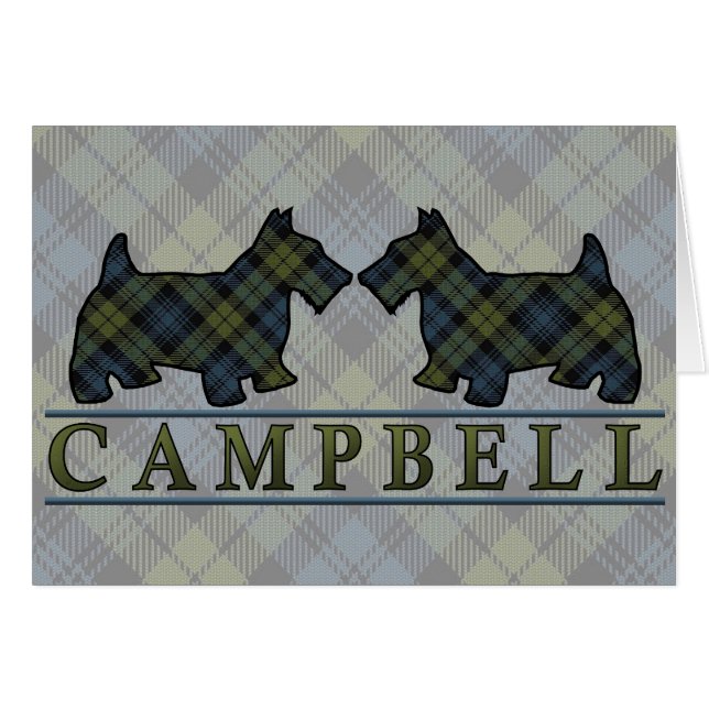 Campbell Tartan Scottie Honden (Voorkant Horizontaal)