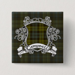 Campbell Tartan Shield Vierkante Button 5,1 Cm