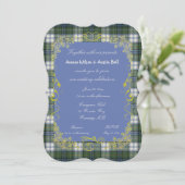 Campbell Tartan w / Gold Lijst Invitation Kaart (Staand voorkant)