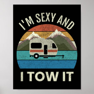 Camper aanhangwagen Rv cadeau vintage grappig Ik b Poster