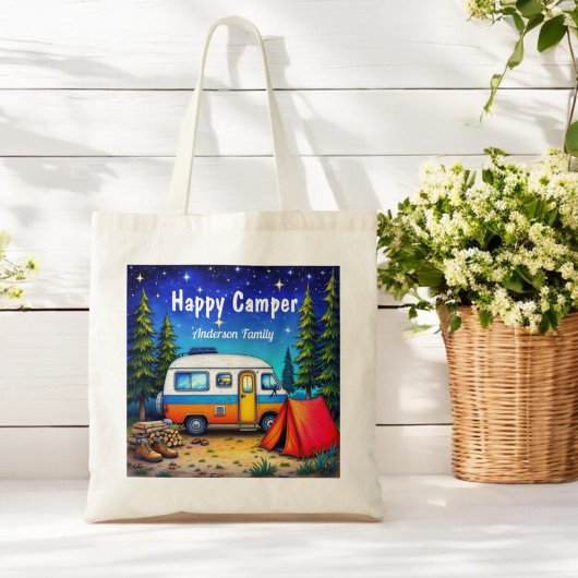 Camper Blauw Groene Waterverf Campervan Tote Bag