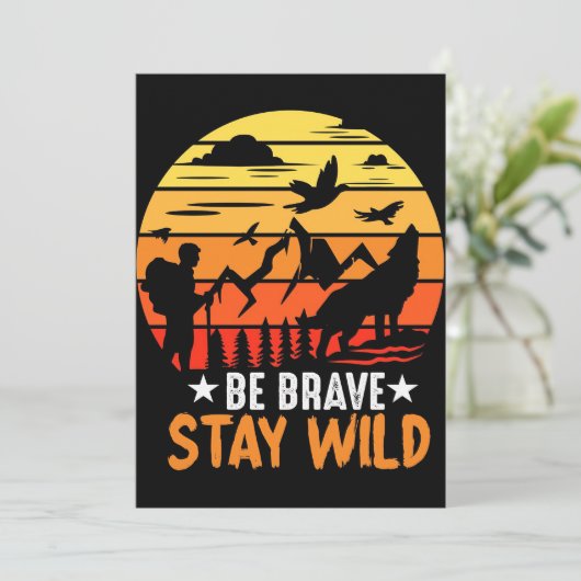 Camper Cadeau Wees Dapper Blijf Wild Kaart (Staand voorkant)