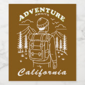 camper- California Wijn Etiket (Enkel label)