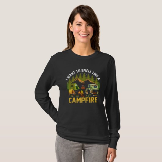Camper Camping  Campfire T-shirt (Voorkant volledig)