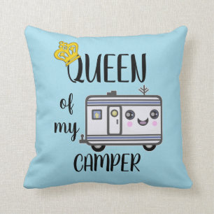 Camper Camping Funny RVing Lifestyle Pillow Blue Kussen