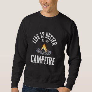 Camper Camping leven is beter door het kampvuur Trui