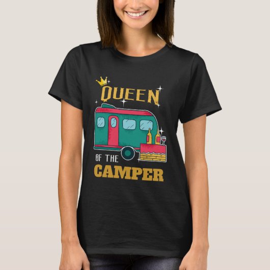 Camper  Camping Queen Themed Apparel T-shirt (Voorkant)