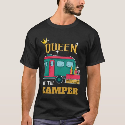 Camper  Camping Queen Themed Apparel T-shirt (Voorkant)