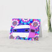  Camper en Mod Flowers Happy Birthday Kaart (Achterkant)