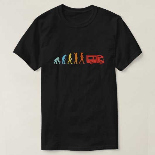 Camper Evolution Motorhome Campervan Retro T-shirt (Design voorkant)