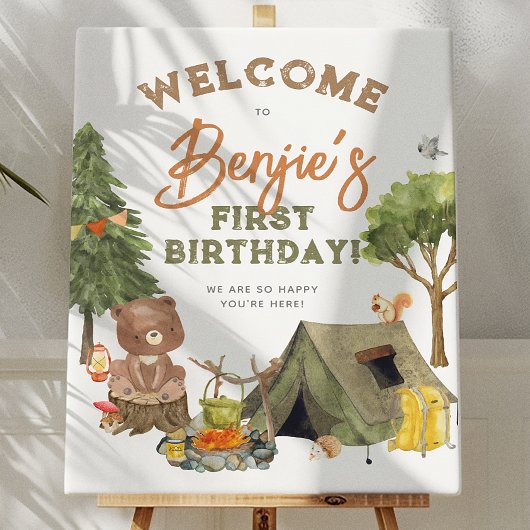 Camper Forest Boy 1er anniversaire Affiche de bien