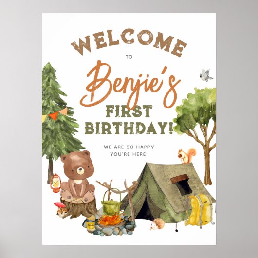 Camper Forest Boy 1er anniversaire Affiche de bien (Devant)